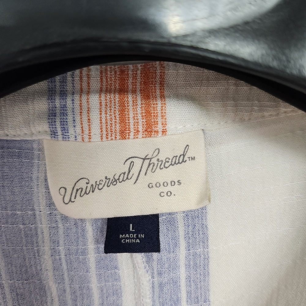 Universal‎ Thread Light Weight Cross Front Stripped Blouse Woman's Large - Picture 3 of 5